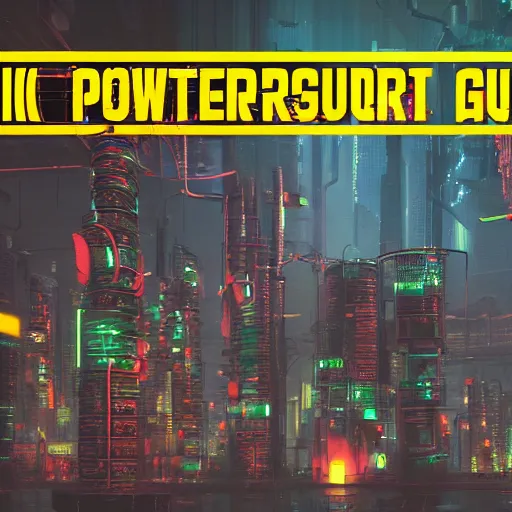 Image similar to cyberpunk future powerplants