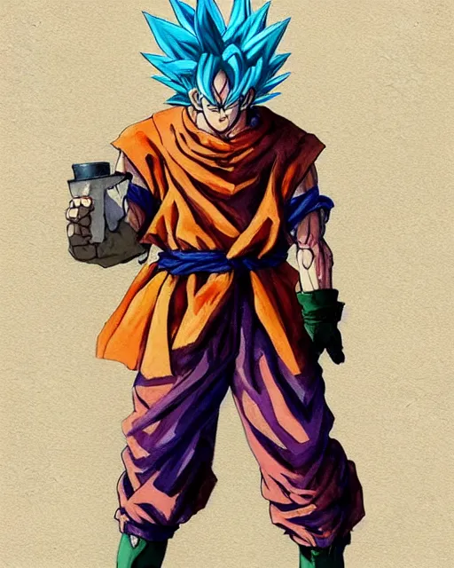 Goku SSJ Blue - Full Body Art Board Print by Quinjao