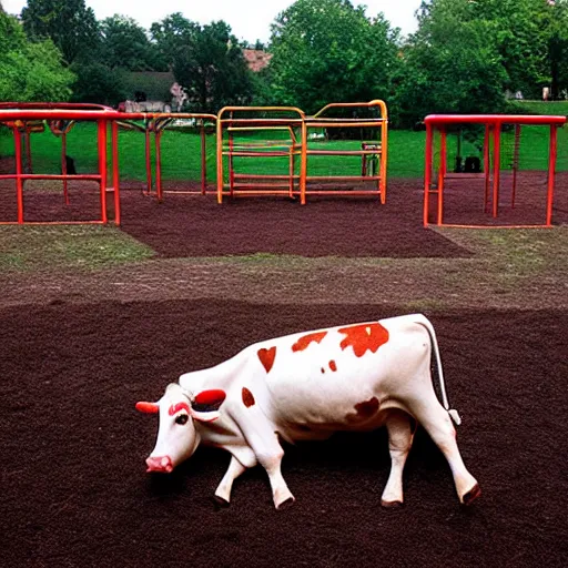 Image similar to cow on the playground, photo