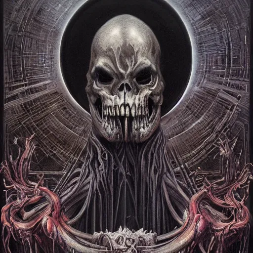 Image similar to a beautiful death metal cover art by Wayne Barlowe and H R Giger and Bill Ellis, trending on artstation