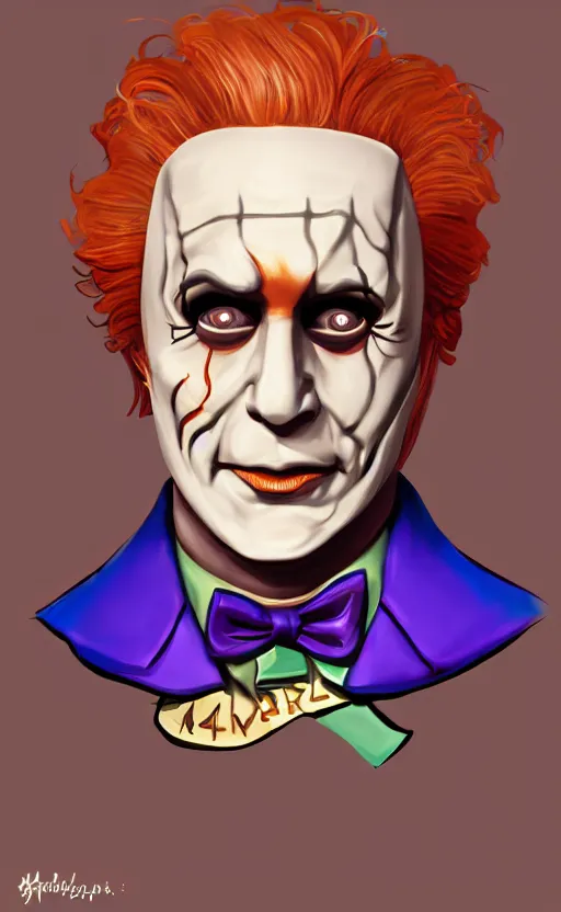 Image similar to character portrait of michael myers playing willy wonka, colorful, digital art, trending on artstation