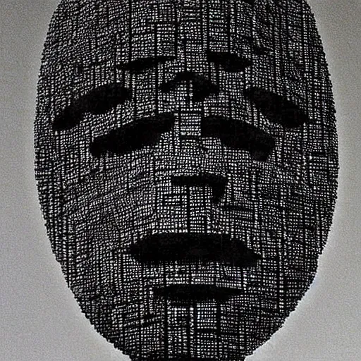 Prompt: the zardoz flying head designed by jaume plensa