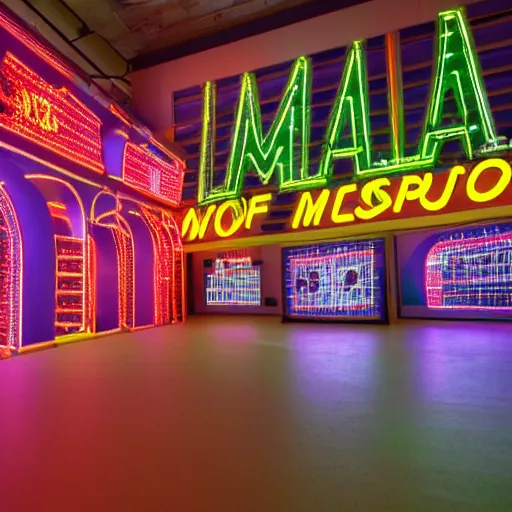 Image similar to museum of neon monumets, leds