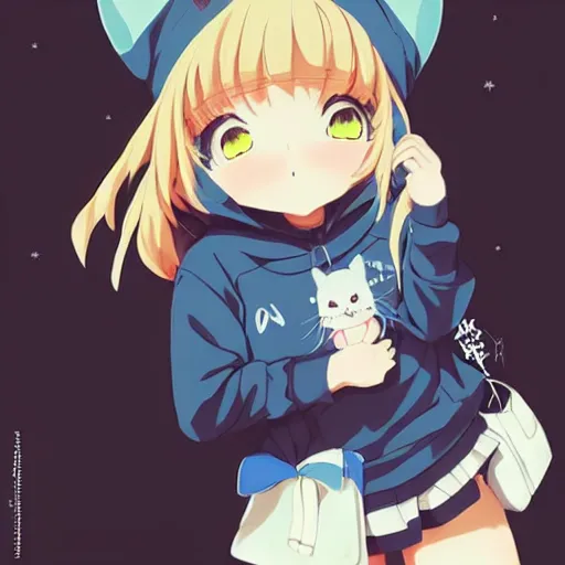 Image similar to a cute anime girl wearing a cat hoodie sleeping!!!, wlop, ilya kuvshinov, artgerm, krenz cushart, greg rutkowski, hiroaki samura, range murata, james jean, katsuhiro otomo, erik jones, serov, surikov, vasnetsov, repin, kramskoi 4 k