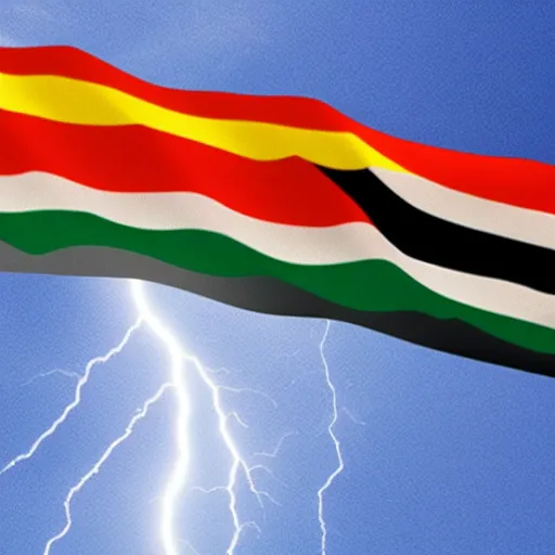 Image similar to The flag of a country with a lightning bolt, svg, vexillology