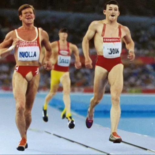 Image similar to Bruce Nolan winning the Olympics