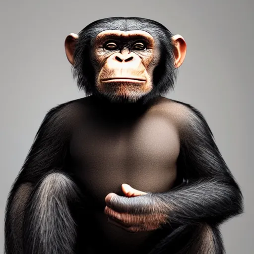 Image similar to chimpanzee wearing a suit and tie, ready for a meeting