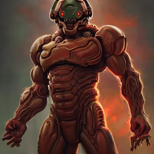 Prompt: doom eternal, gigachad, painted by stanley lau, painted by greg rutkowsk, i painted by stanley, artgerm, masterpiece