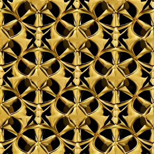 Image similar to 3d render of an abstract medieval pattern gold tile, symetrical