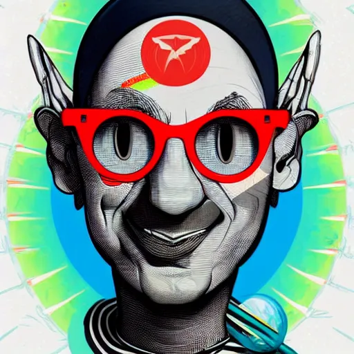 Image similar to Dr. Eggman portrait by Tristan Eaton, geometric, trending dribble, behance