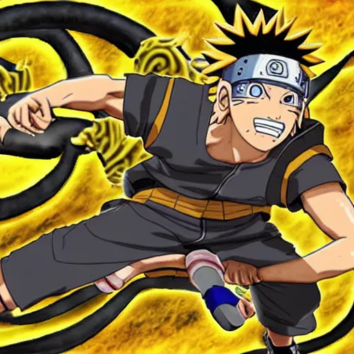 Image similar to naruto uzumaki in metal slug z in the style of alan bean