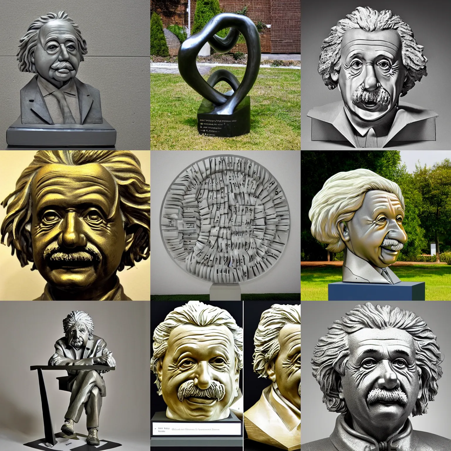 Prompt: a sculpture of the Einstein equation