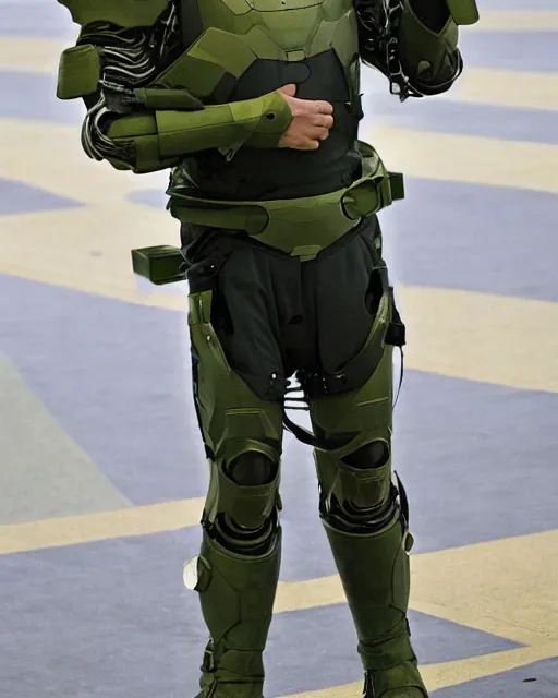 Image similar to vladimir putin wearing a military exoskeleton, iron man, ukraine