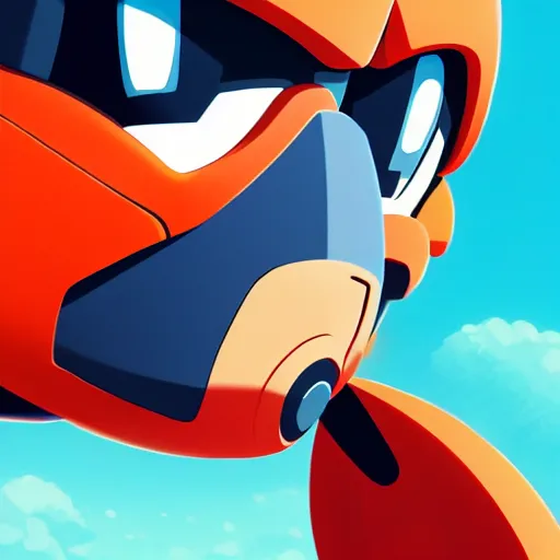 Image similar to face icon stylized minimalist mega man, loftis, cory behance hd by jesper ejsing, by rhads, makoto shinkai and lois van baarle, ilya kuvshinov, rossdraws global illumination