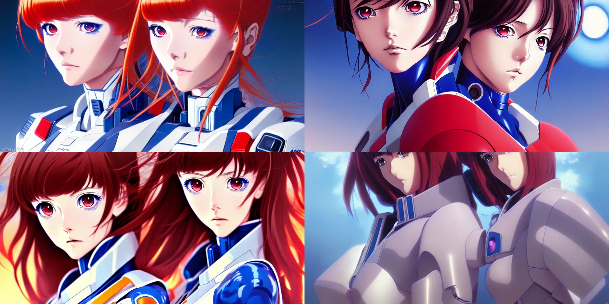 Image similar to An anime portrait of beautiful girl still from Robotech 1985 by Stanley Artgerm Lau ,WLOP , Ilya Kuvshinov , James Jean , Andrei Riabovitchev symmetrical