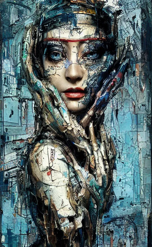 Image similar to beautiful woman made of mech mask rendered in unreal engine, cyberpunk, full body, rave, scifi, painted by albrecht durer | bernard buffet | carne griffiths | wlop