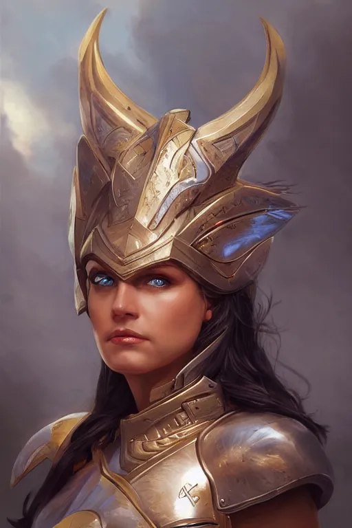 Image similar to amazon valkyrie athena, d & d, fantasy, portrait, highly detailed, headshot, digital painting, trending on artstation, concept art, sharp focus, illustration, art by artgerm and greg rutkowski and magali villeneuve