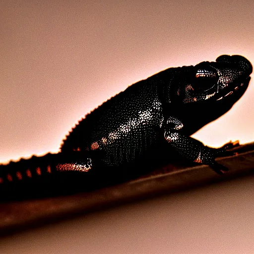 Prompt: stern light black gecko, realistic, cinematic