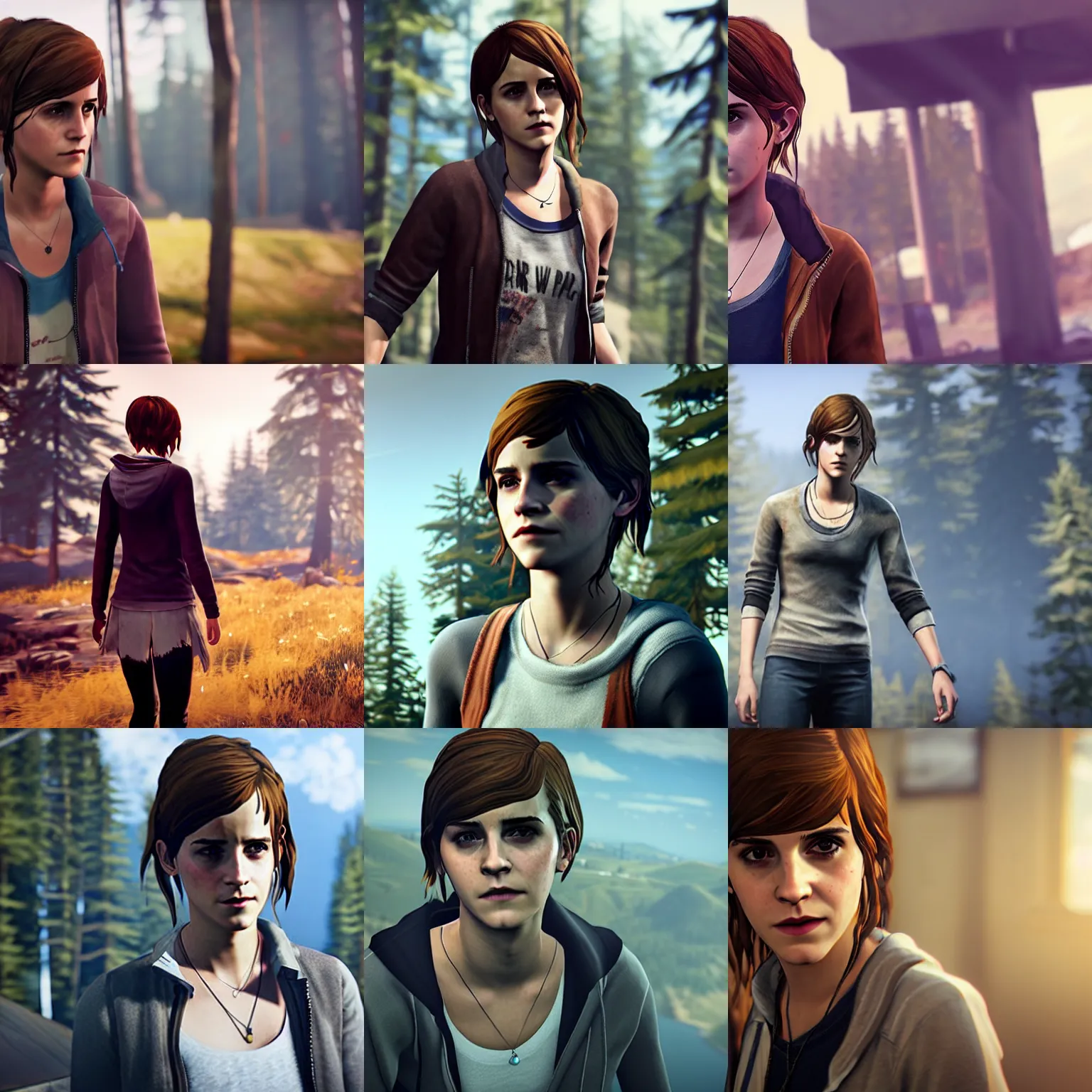 Prompt: emma watson in life is strange, ps 4, video game still