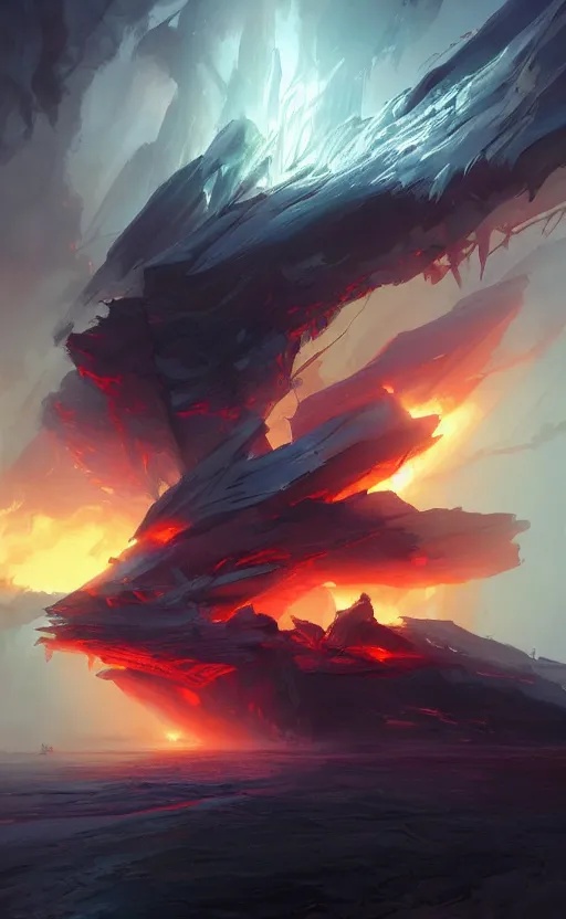 Prompt: a beautiful artwork illustration, concept art sketch of black holf radiating fiery rays, volumetric fog, godrays, high contrast, high contrast, high contrast, vibrant colors, vivid colors, high saturation, by Greg Rutkowski and Jesper Ejsing and Raymond Swanland, featured on artstation, wide angle, vertical orientation