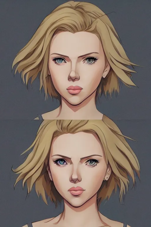 Prompt: Scarlett Johansson as an Anime Art Style, artstation, 4k detailed