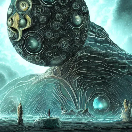 Image similar to Knowing intraterrestrial worlds, highy detailed, digital art, epic, fantasy