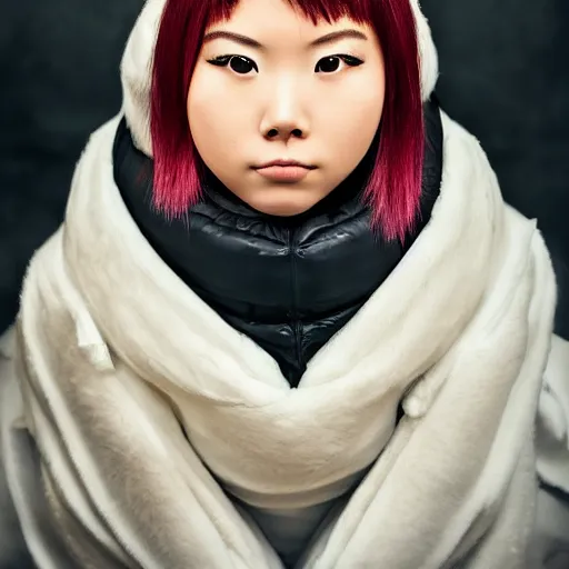 Prompt: a masterpiece portrait photo of a beautiful young woman who looks like an mei from overwatch, symmetrical face