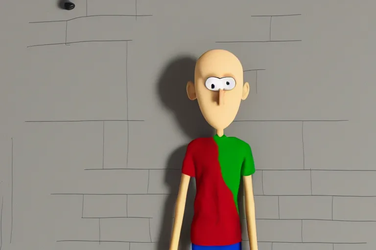 baldi from baldi's basics with a wooden ruler and