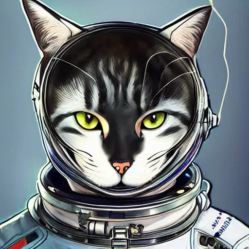 Prompt: a cat in a astronaut suit, 3d, sci-fi fantasy, intricate, elegant, highly detailed, lifelike, photorealistic, digital painting, artstation, illustration, concept art, sharp focus, art in the style of Shigenori Soejima