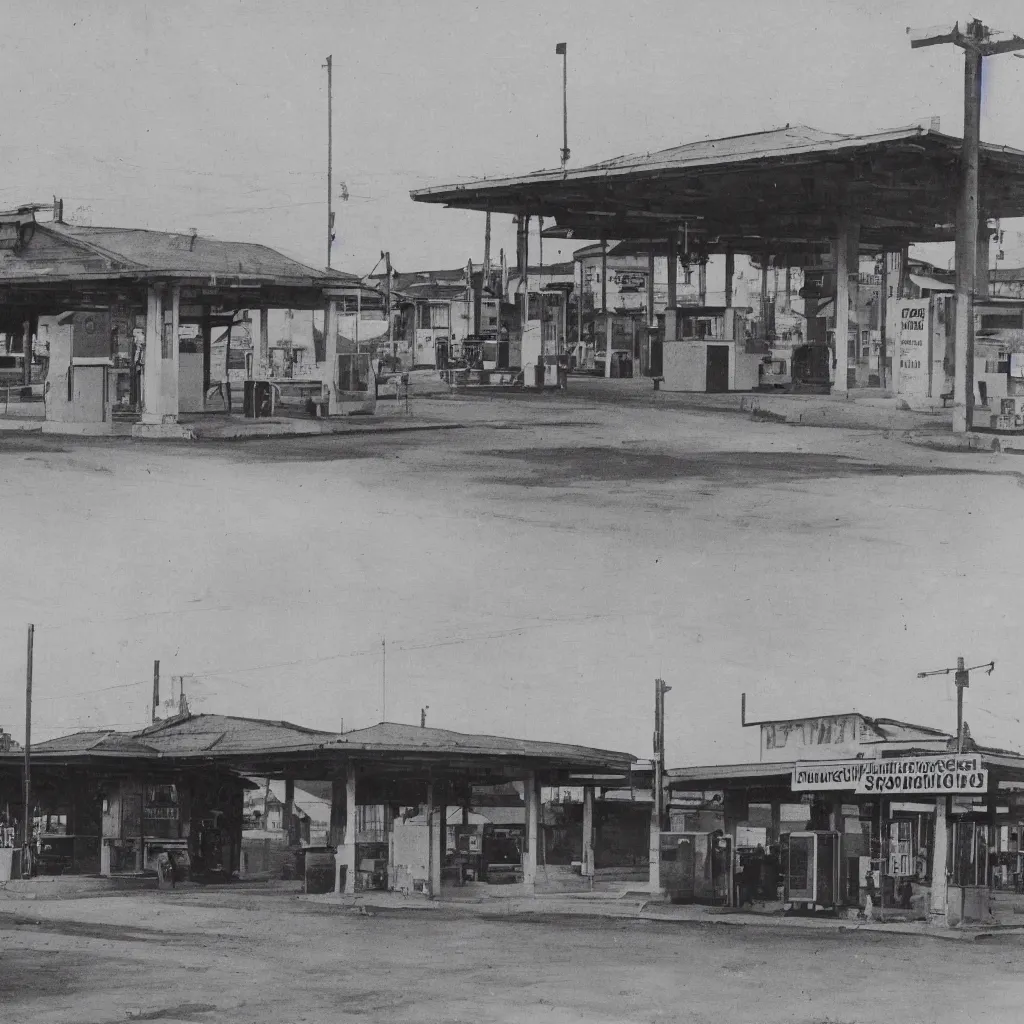 Image similar to photograph of a siberian gas station