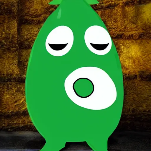 Image similar to avocado monster, humanoid figure, anime style
