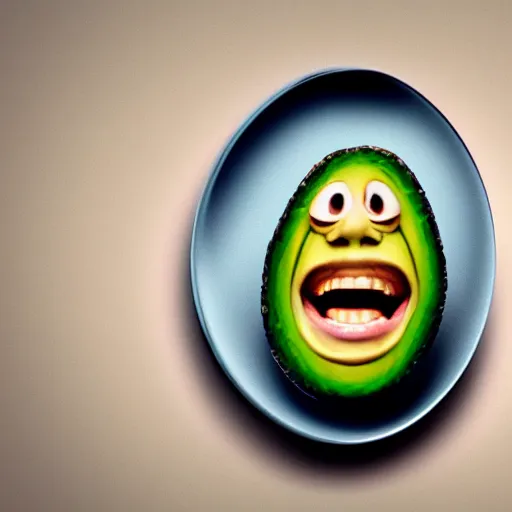 Image similar to gary busey as an avocado. highly detailed. hyper real photo. 4 k.
