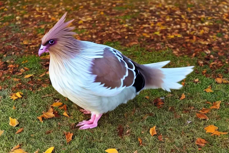 Image similar to real life pidgey pokemon, cute!!!, adorable!!!, playful!!!, happy!!!, cheeky!!!, mischievous!!!, ultra realistic!!!, autumn, clear weather, golden hour, sharp focus