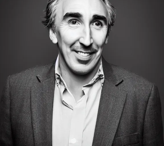 Prompt: a very ugly studio photograph of Steve Coogan; f/1.4; 90mm