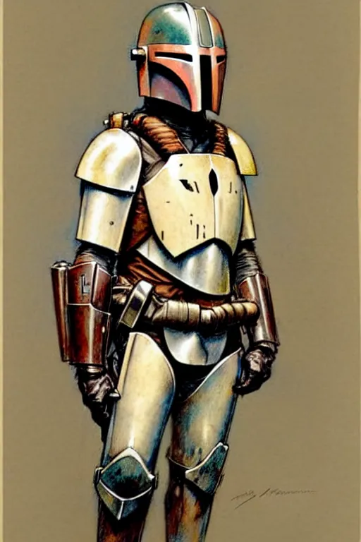 Image similar to (((((1950s mandolorian . muted colors.))))) by Jean-Baptiste Monge !!!!!!!!!!!!!!!!!!!!!!!!!!!