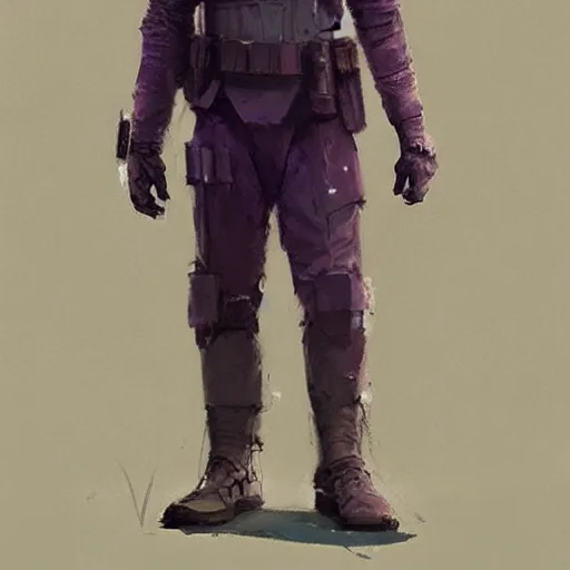 Image similar to star wars concept art by greg rutkowski, a soldier of the galactic dominion, wearing a purple tactical gear, highly detailed portrait, digital painting, artstation, concept art, smooth, sharp foccus ilustration, artstation hq