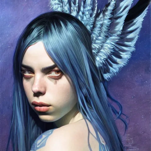 Image similar to Billie Eilish, by Chris Moore, by Mark Brooks, by Donato Giancola, by Victor Nizovtsev