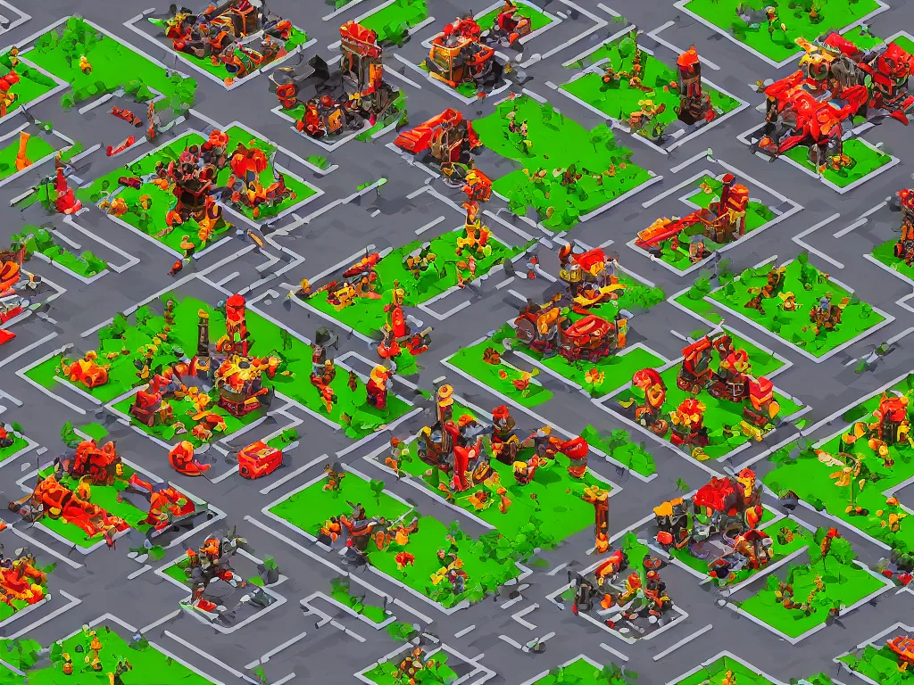 Prompt: PS1 isometric rts game in the style of KKND Krossfirem Red Alert