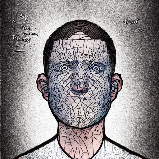 Prompt: a portrait of dissociation, dissociative symptoms, chaos and simplicity, detailed fantasy illustration
