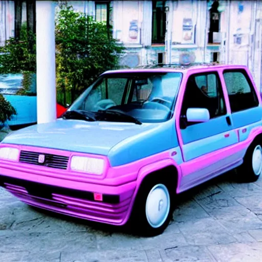 Image similar to 9 0 s fiat panda vaporwave