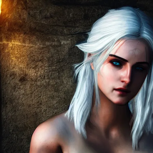 Prompt: Ciri from the witcher, attractive pose, cinematic, wallpaper