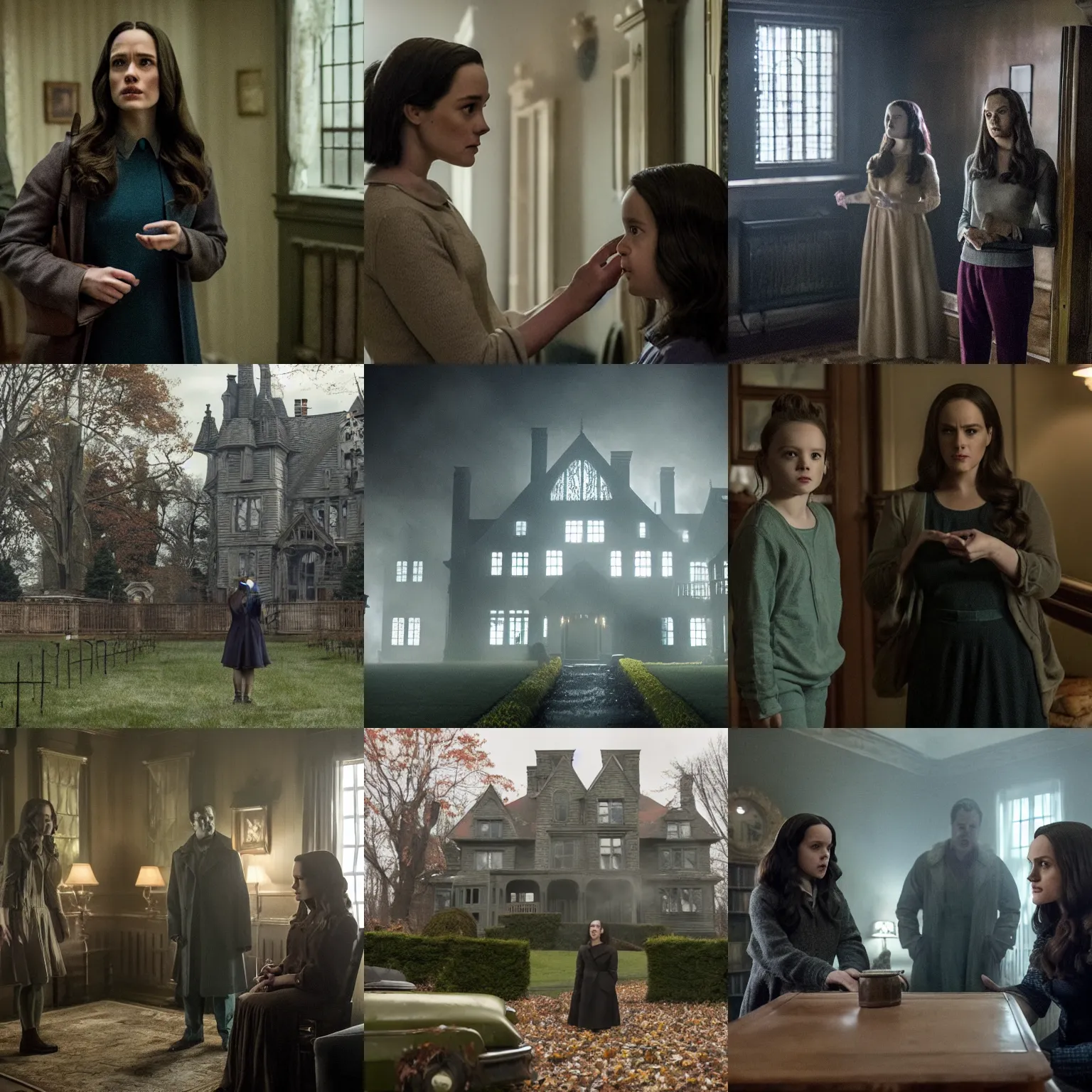 Prompt: a scene from the haunting of hill house ( tv show )