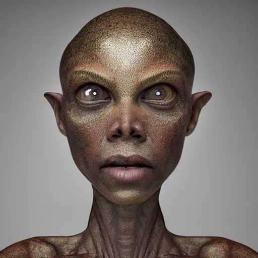 Prompt: beautiful mars alien, extremely human detailed, photo hyper realistic, the best photograph of august, pinterest render, vogue render