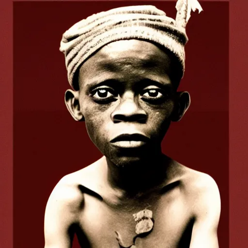 Image similar to an african boy from the movie tank girl, by jamie hewlett and sawoozer and roger ballen,