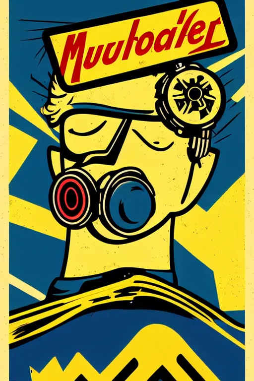 Image similar to fallout 7 6 retro futurist illustration art by butcher billy, sticker, colorful, illustration, highly detailed, simple, smooth and clean vector curves, no jagged lines, vector art, smooth andy warhol style