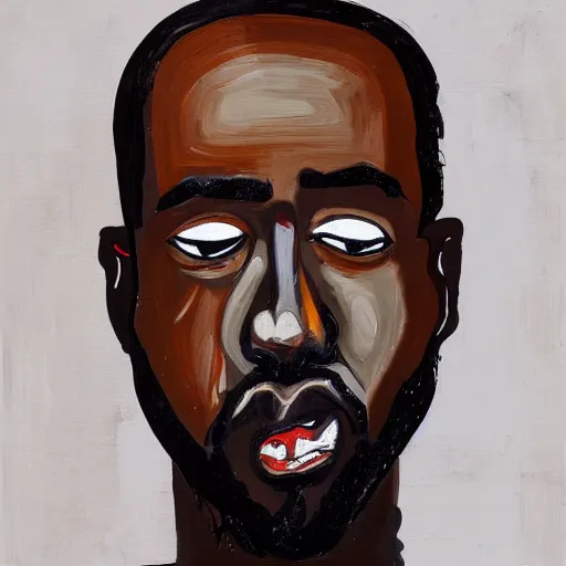 Prompt: a painting of yeezus by george condo