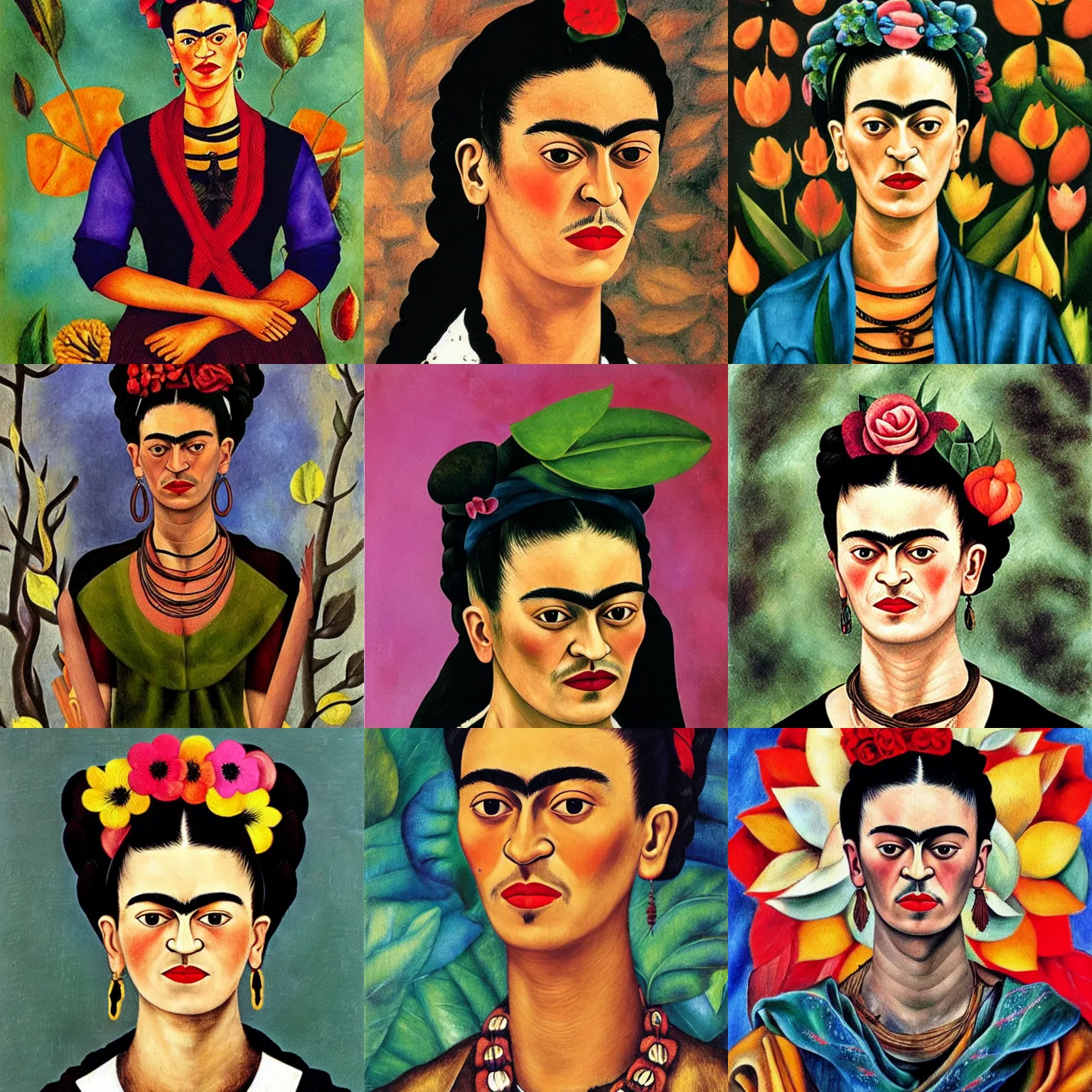 Prompt: an artwork by frida kahlo