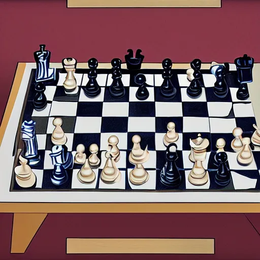 Prompt: a still of queens gambit ( 2 0 2 0 ) chess, matt painting