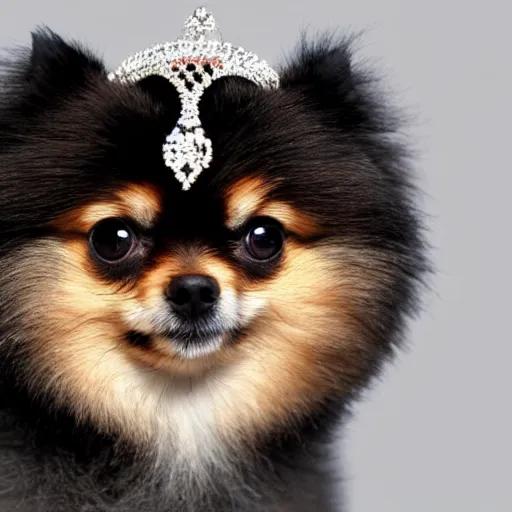 Image similar to photo of a pomeranian wearing a crown