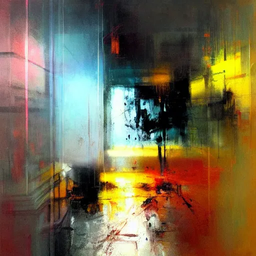 Image similar to abstract painting of a brightly coloured by jeremy mann